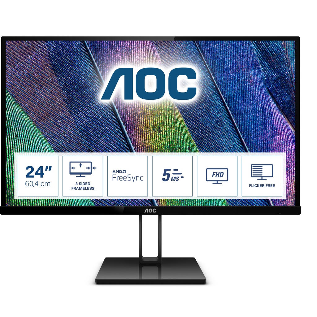AOC V2 24V2Q computer monitor 60.5 cm (23.8") 1920 x 1080 pixels Full HD LED Black