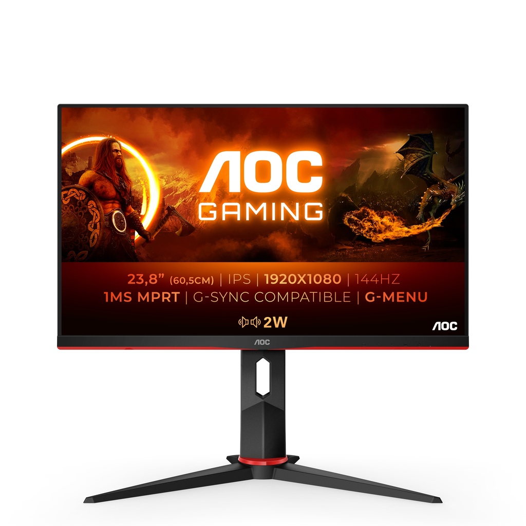 [24G2AE/BK] AOC G2 24G2AE/BK computer monitor 59.9 cm (23.6") 1920 x 1080 pixels Full HD LED Black, Red