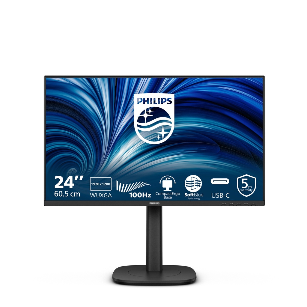 Philips 3000 series 24B2N3200D/00 computer monitor 61.2 cm (24.1") 1920 x 1200 pixels WUXGA LCD Black