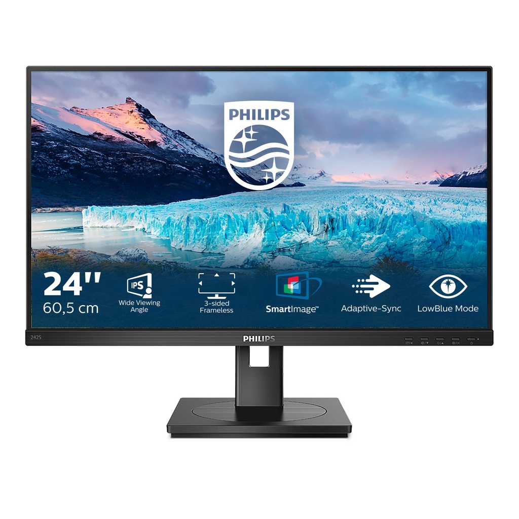 Philips S Line 242S1AE/00 computer monitor 60.5 cm (23.8") 1920 x 1080 pixels Full HD LED Black