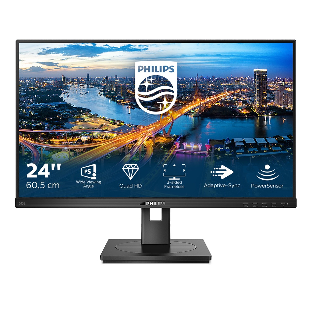 Philips B Line 245B1/00 computer monitor 60.5 cm (23.8") 2560 x 1440 pixels Quad HD LED Black
