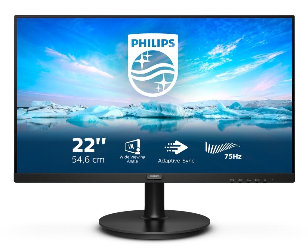 [222V8LA/00] Philips V Line 222V8LA/00 computer monitor 54.6 cm (21.5") 1920 x 1080 pixels Full HD LCD Black