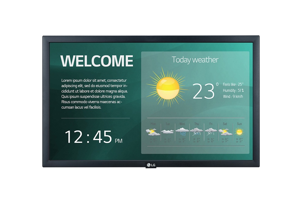 [22SM3G-B] LG 22SM3G-B Digital signage display 54.6 cm (21.5') IPS Wi-Fi 250 cd/m² Full HD Black Built-in processor 16/7