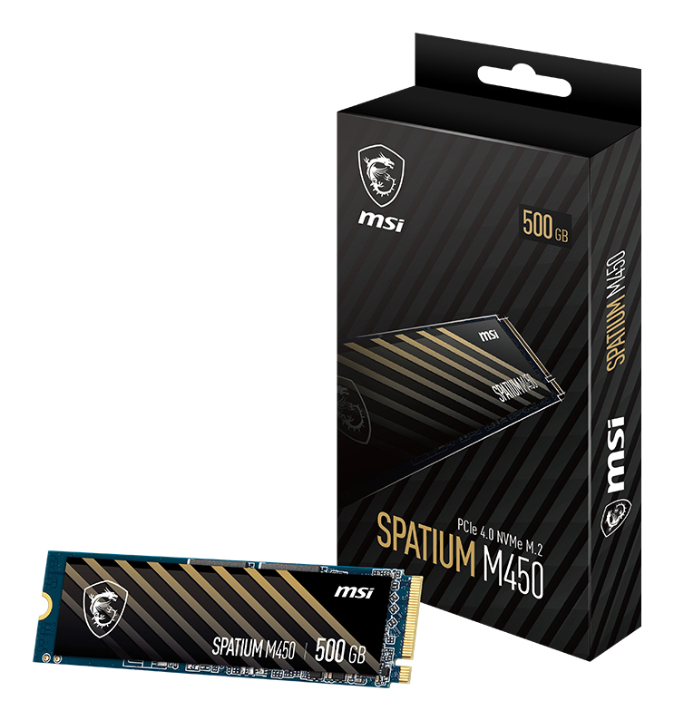 [S78-440K380-P83] MSI Spatium M450 PCIe 4.0 NVMe M.2 500GB V1 PCI Express 4.0 3D NAND