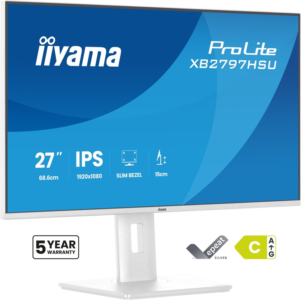 [XB2797HSU-W1] Monitor iiyama ProLite XB2797HSU-W1 27"1920 x 1080 Pixel Full HD LED Bianco