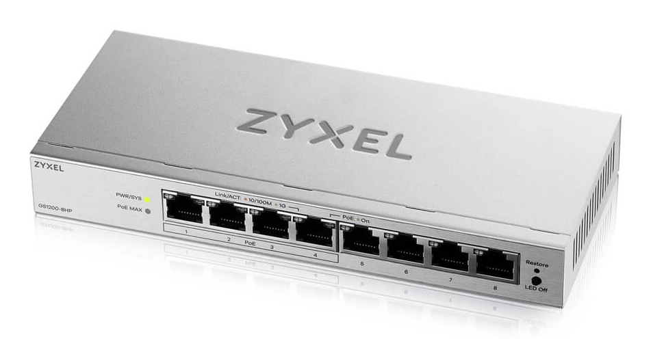 Zyxel GS1200-8HPV3 Gestito L2 Gigabit Ethernet (10/100/1000) Supporto Power over Ethernet (PoE) Desktop Grigio