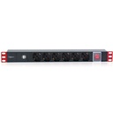 Techly Multipresa 6 posti da rack 19'' con interruttore e 2 prese USB 1 HE