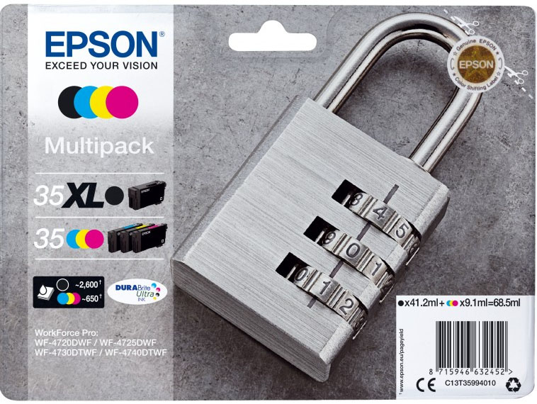 [C13T35994020] Epson Padlock 35XL ink cartridge 1 pc(s) Original High (XL) Yield Black, Cyan, Magenta, Yellow