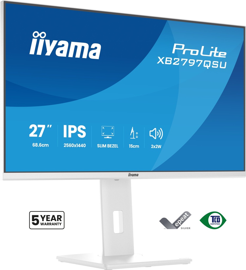 [XB2797QSU-W1] 27  WHITE IPS 2560x1440 2xHDMI DP HUB USB MULTIMED