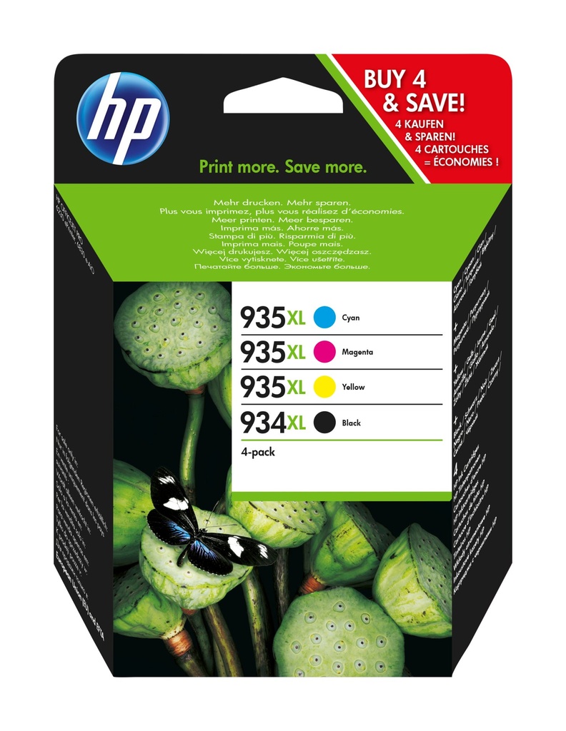 ORIGINAL HP Multipack nero / ciano / magenta / giallo X4E14AE MCVP 934XL+935XL ~3475 Seiten