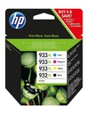 HP 932XL Black/933XL Cyan/Magenta/Yellow 4-pack Original Ink Cartridges ink cartridge 4 pc(s) High (XL) Yield Black, Cyan, Magenta, Yellow