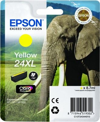 ORIGINAL Epson Cartuccia d'inchiostro giallo C13T24344012 24 XL ~740 Seiten 8,7ml XL