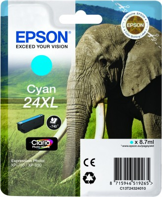 ORIGINAL Epson Cartuccia d'inchiostro ciano C13T24324012 24 XL ~740 Seiten 8,7ml XL
