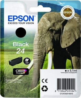 ORIGINAL Epson Cartuccia d'inchiostro nero C13T24214012 24 ~240 Seiten 5,1ml