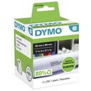 ORIGINAL DYMO Etichette Bianco S0722400 99012 etichette bianche per indirizzo, 89x36mm, 2x260 pezzi