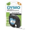 ORIGINAL DYMO Nastro Nero su bianco S0721660 91221 LetraTAG banda di materiale sintentico, 12mm x 4m