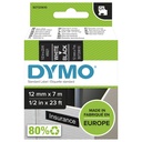 ORIGINAL DYMO Nastro Bianco su nero S0720610 45021 12mm x 7m, Standard-D1-ruolo