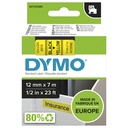 ORIGINAL DYMO Nastro Nero su giallo S0720580 45018 12mm x 7m, Standard-D1-ruolo