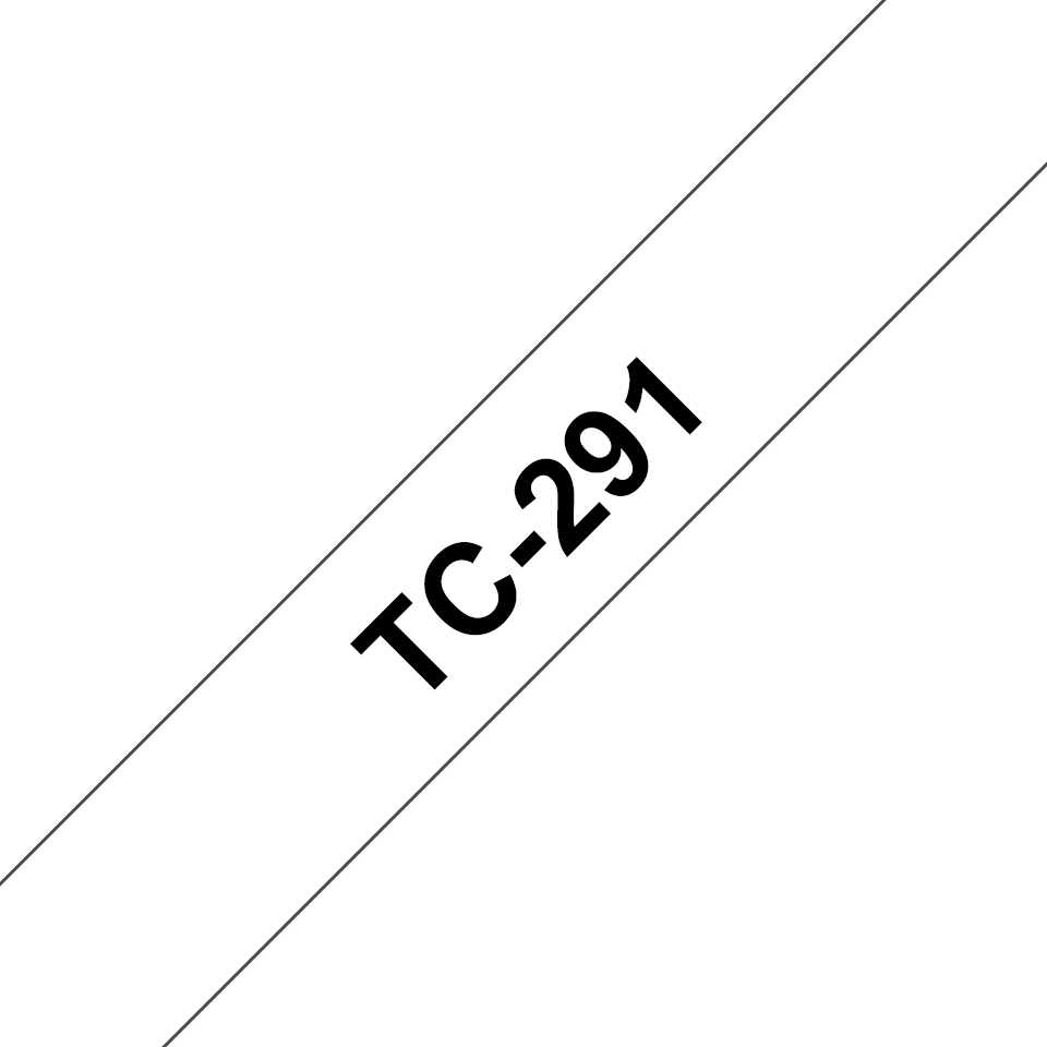 Nastro Brother Laminato Nero Su Bianco TC-291 9mm x 7,7m