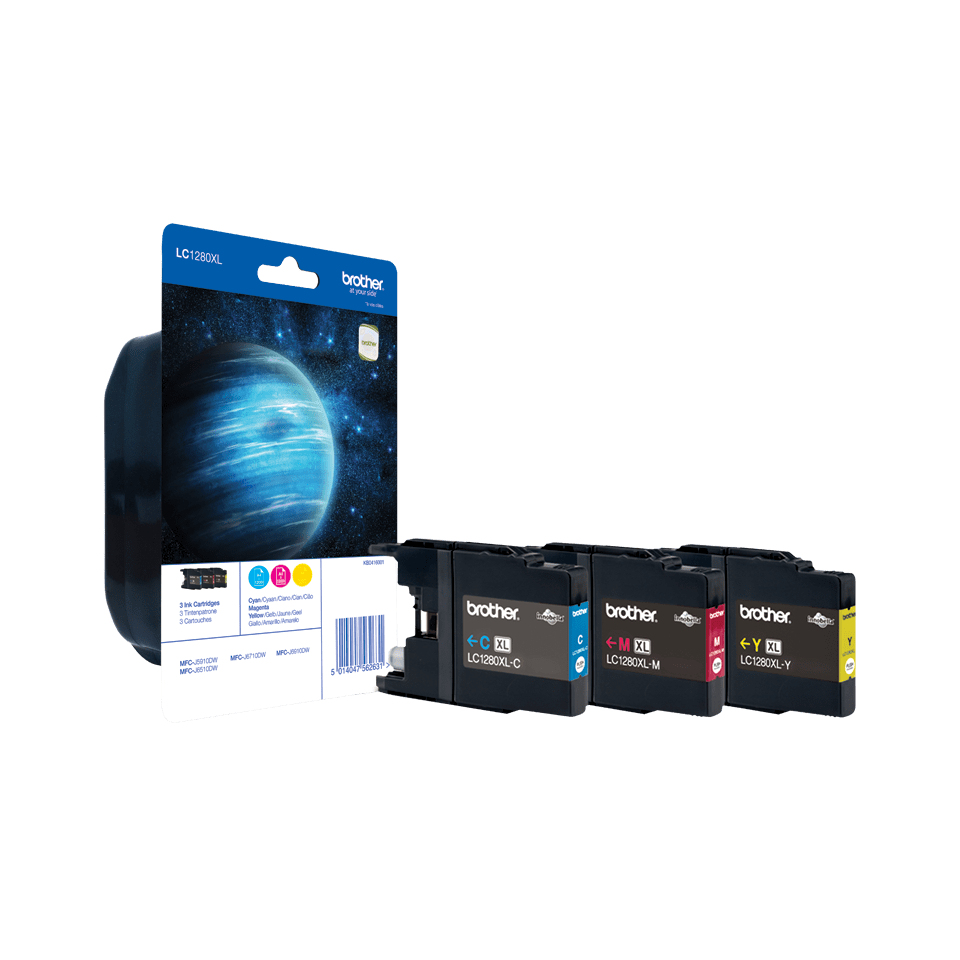ORIGINAL Brother Multipack ciano / magenta / giallo LC-1280XL LC1280XLRBWBPDR ~3600 Seiten 3 cartucce d'inchiostro LC-1280XL: C+M+Y