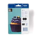 ORIGINAL Brother Multipack nero LC-123 LC123BKBP2DR ~1200 Seiten 2 cartucce d'inchiostro LC123BK