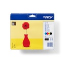 ORIGINAL Brother Multipack nero / ciano / magenta / giallo LC-121 LC121VALBPDR ~1200 Seiten 4 cartucce di inchiostro LC121: BK+C+M+Y