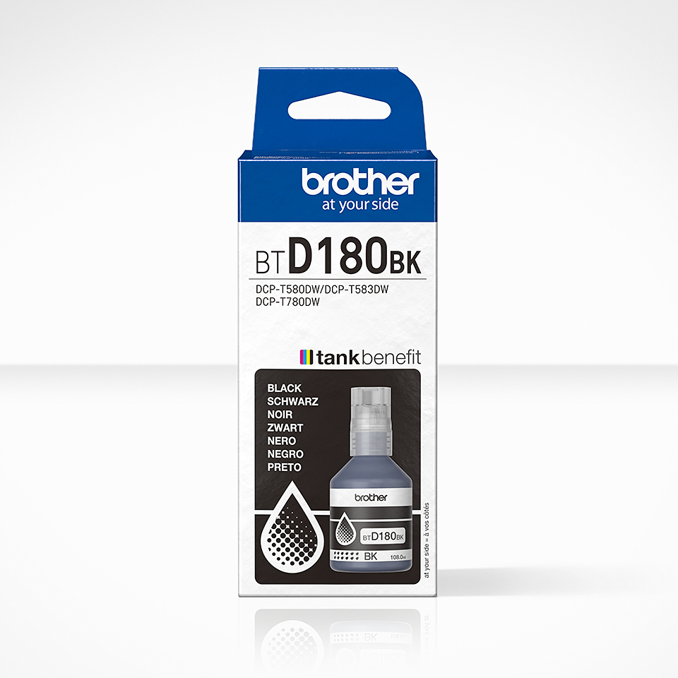 ORIGINAL Brother Cartuccia d'inchiostro nero BTD180BK BTD-180BK ~7500 Seiten 108ml