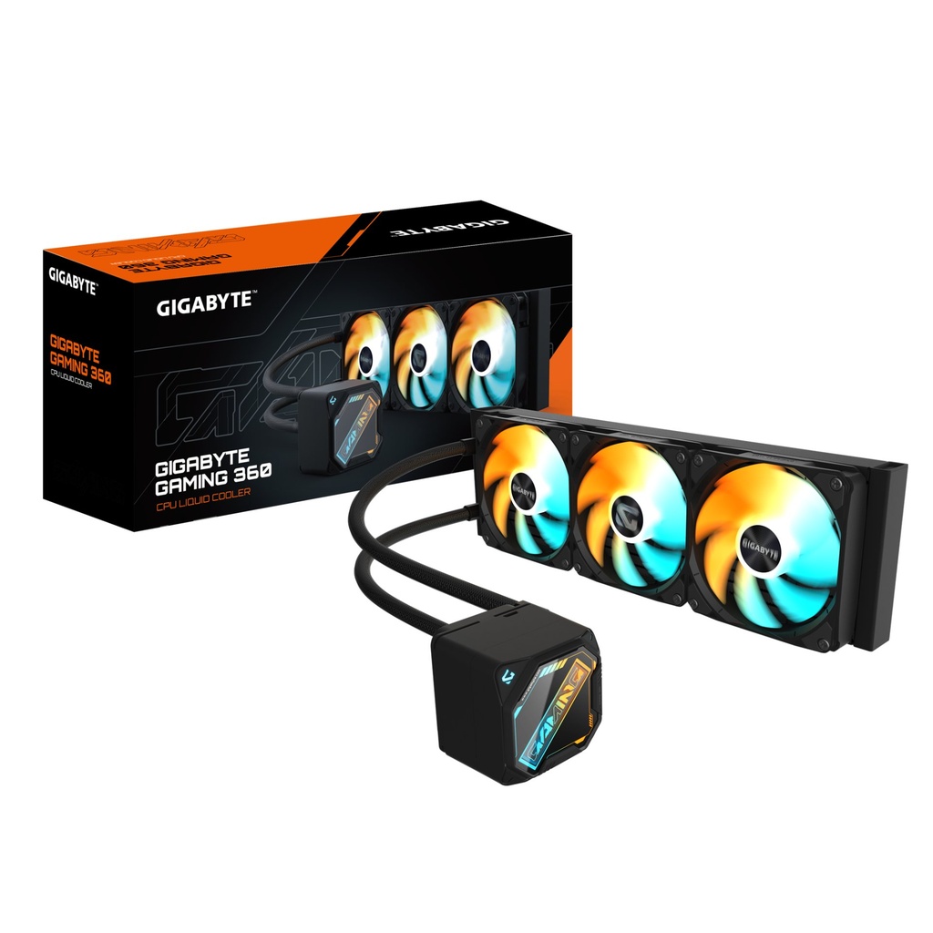 [GP-GIGABYTE GME 360] GIGABYTE GAMING 360 Liquid CPU Cooler- 3x120mm ARGB Fans, slide-in interlocking mechanism, DAISY-CHAIN, Intel LGA 1851 and AMD AM5 Compatible