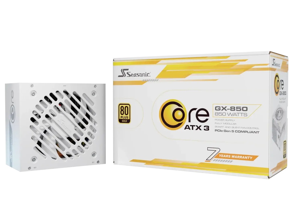 Power SupplySeasonic Core-GX-850 850W  Gold modular White