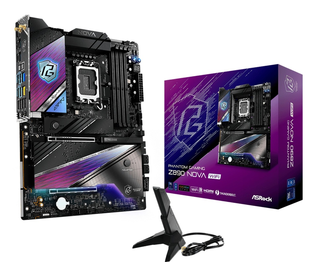 Scheda Madre ASRock Z890 Nova Phantom Gaming WIFI LGA1851 ATX DDR5 Nero