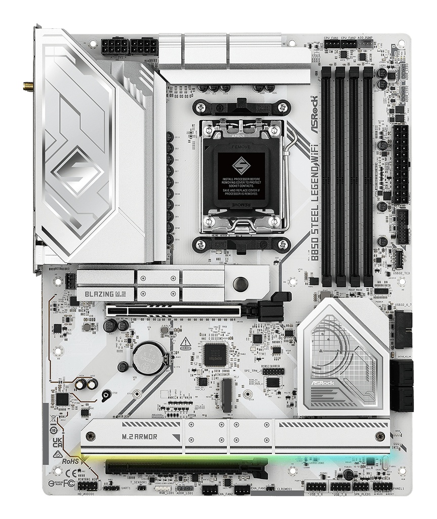 Scheda Madre ASROCK B850 Steel Legend WIFI Socket AM5 DDR5 ATX Bianco