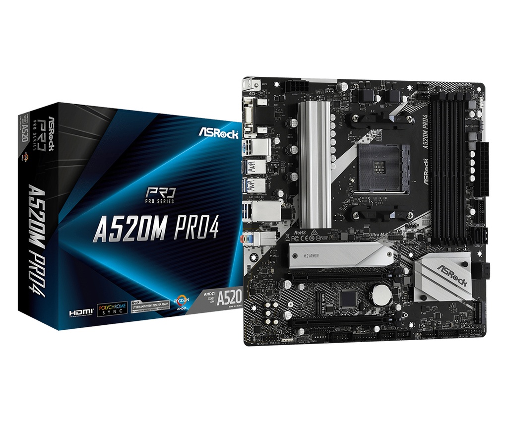Scheda Madre AMD Asrock A520M Pro4 AM4 Micro-ATX