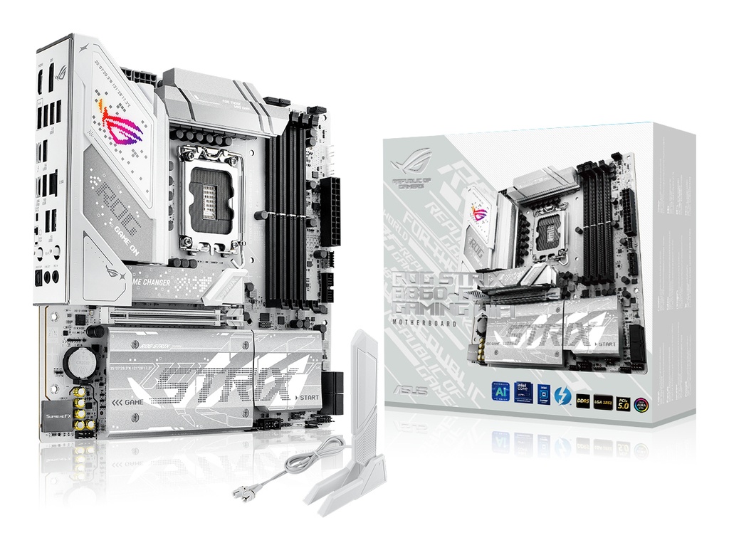 Scheda Madre ASUS ROG Strix B860-G Gaming WIFI LGA1851 Micro ATX DDR5 Bianco