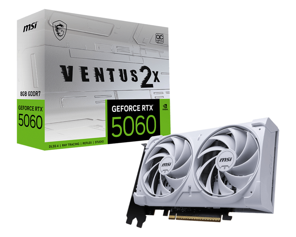 MSI GeForce RTX 5060 8G VENTUS 2X OC WHITE NVIDIA 8 GB GDDR7