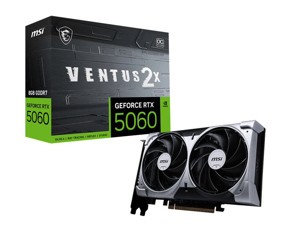 [V537-002R] MSI GeForce RTX 5060 8G VENTUS 2X OC NVIDIA 8 GB GDDR7