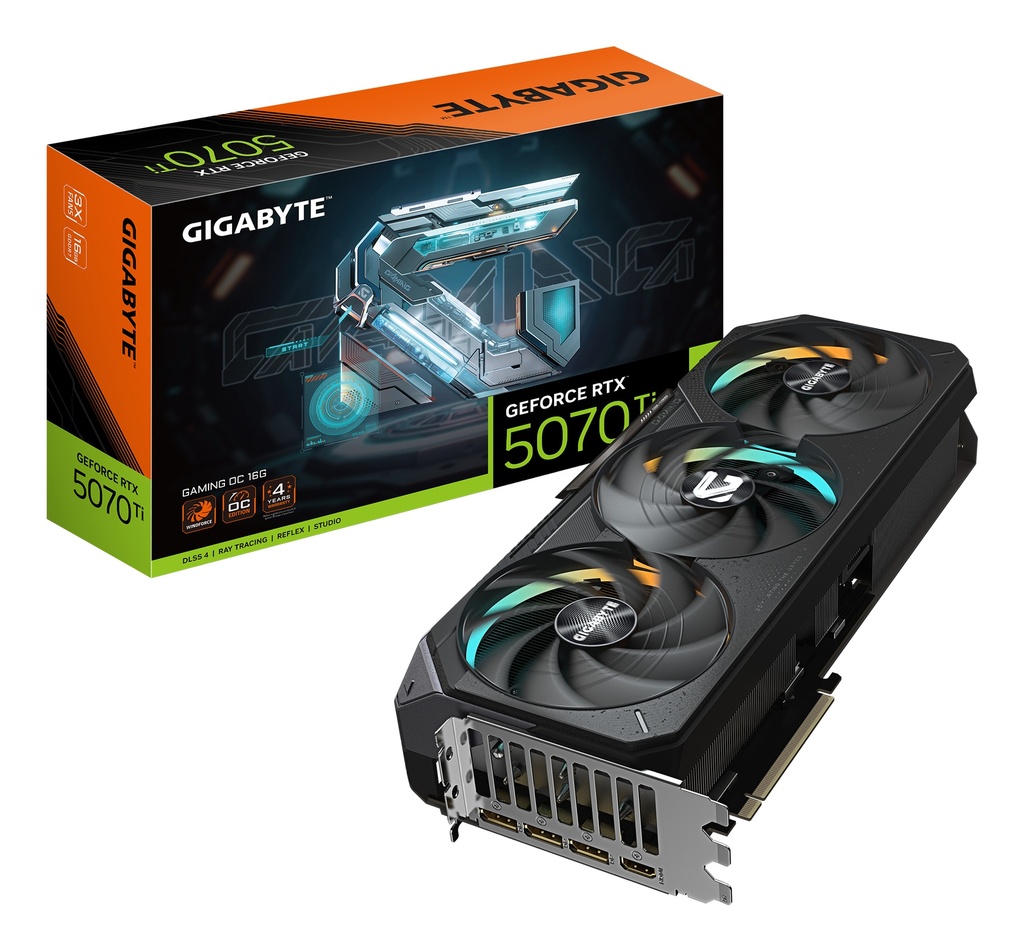 GIGABYTE GeForce RTX 5070 Ti GAMING OC 16G Graphics Card - 16GB GDDR7, 256bit, PCI-E 5.0, 2588 MHz Core Clock, 3 x DP 2.1a, 1 x HDMI 2.1b, NVIDIA DLSS 4, GV-N507TGAMING OC-16GD