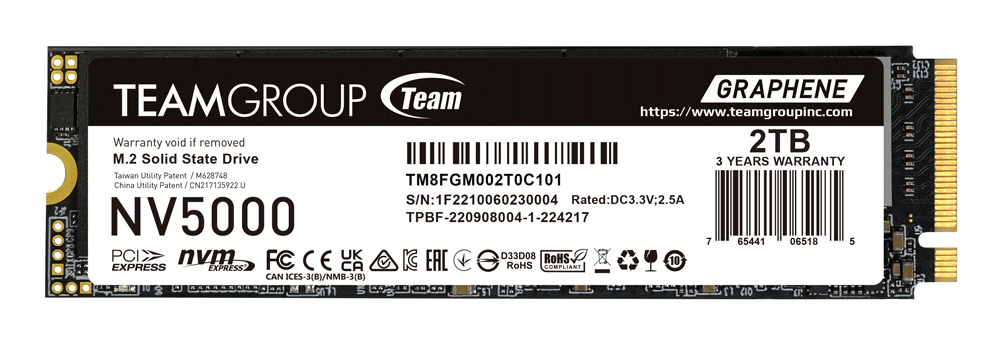 SSD Teamgroup 2TB NV5000 TM8FGM002T0C101 PCIe M.2  PCIe 4.0 x4