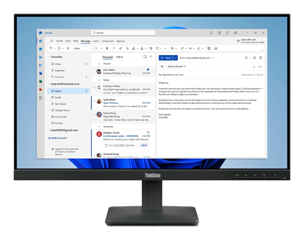 Lenovo ThinkVision S24-4e computer monitor 60.5 cm (23.8") 1920 x 1080 pixels Full HD LED Black