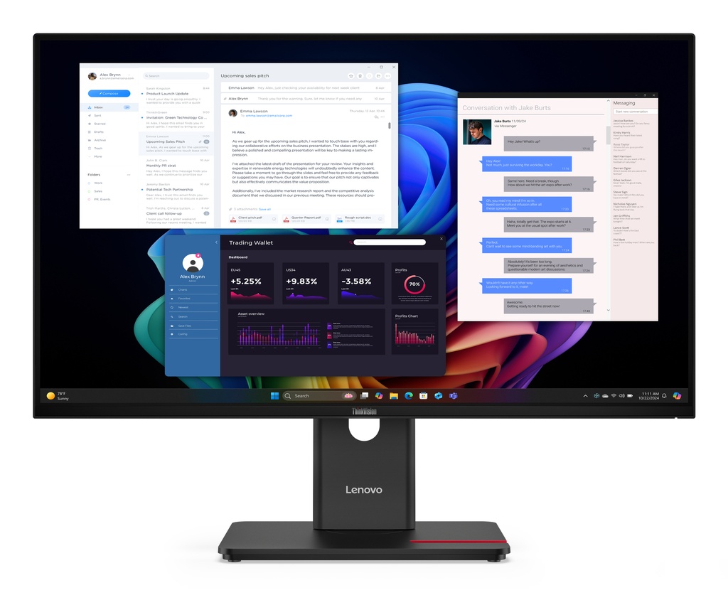 [64AFGAT2EU] Lenovo ThinkVision T27UD-40 computer monitor 68.6 cm (27") 3840 x 2160 pixels 4K Ultra HD LCD Black