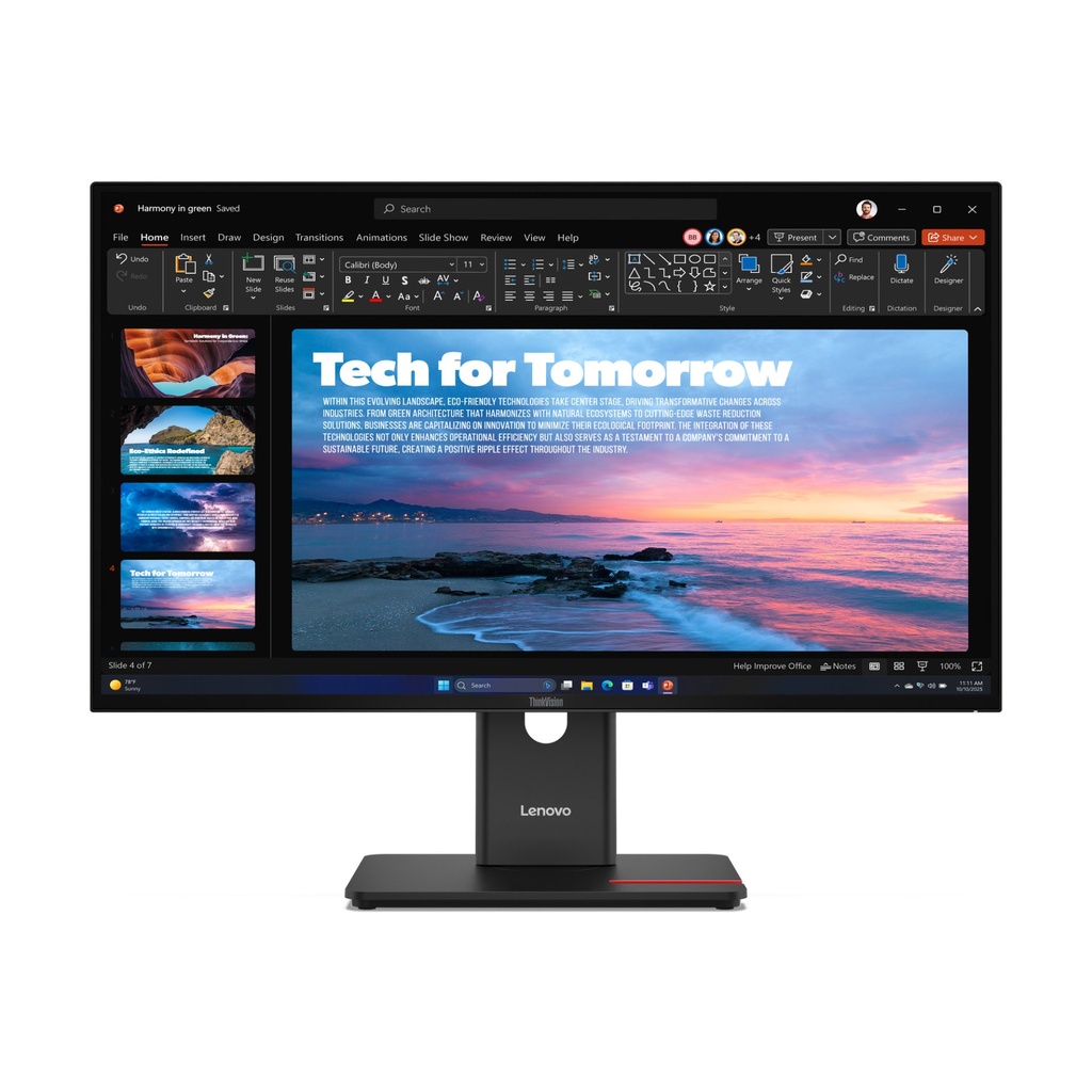 [64AAGAT2EU] Lenovo ThinkVision T27QD-40 computer monitor 68.6 cm (27") 2560 x 1440 pixels Wide Quad HD LED Black