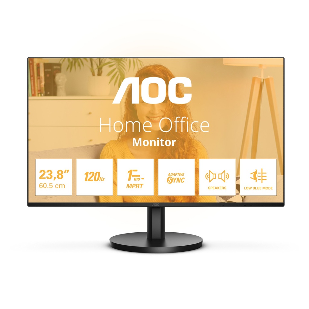 [24B3QA2] AOC B3 24B3QA2 computer monitor 60.5 cm (23.8") 1920 x 1080 pixels Full HD LED Black