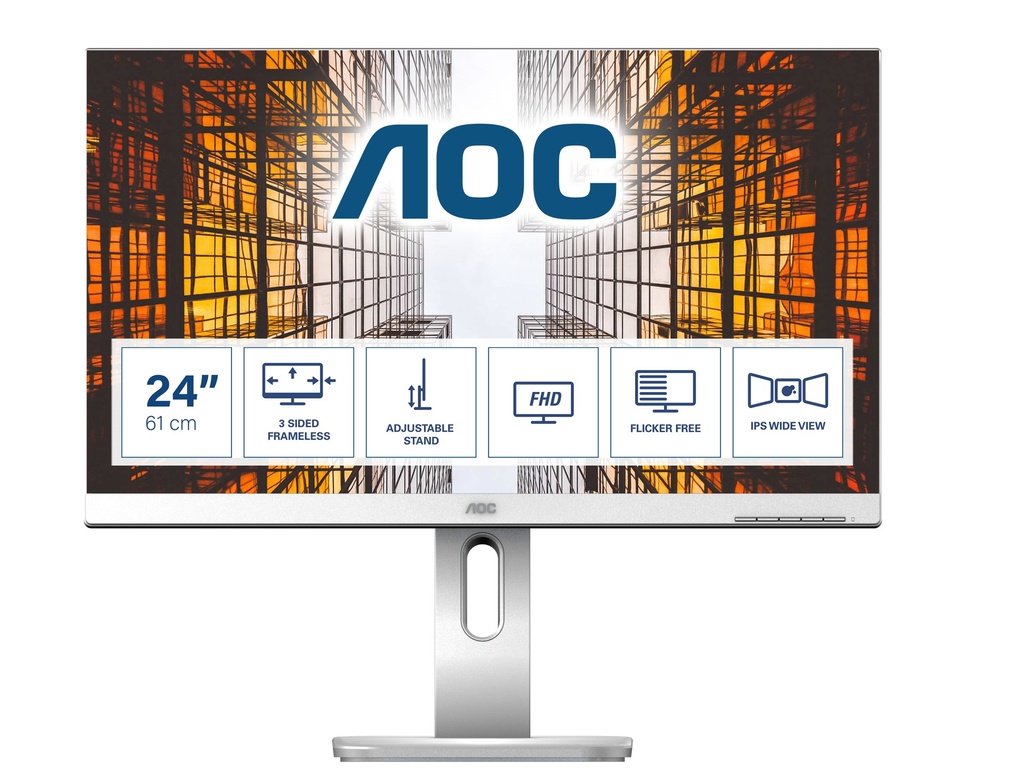 [X24P1/GR] AOC P1 X24P1/GR computer monitor 61 cm (24") 1920 x 1200 pixels WUXGA LED Grey