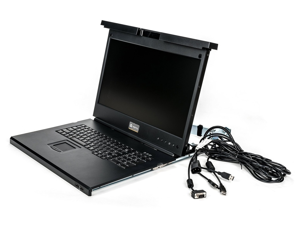 [LRA185KMM-001] Vertiv Avocent LRA185KMM-001 rack console 48.3 cm (19") 1366 x 768 pixels Plastic, Steel Black 1U